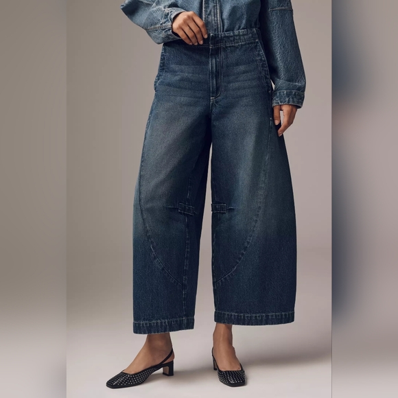 Pilcro Anthropologie Curve High-Rise Tapered Barrel Jeans NWT size 26 - Picture 2 of 13